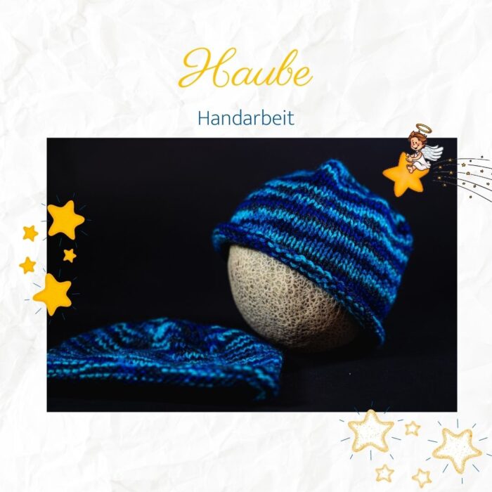 Haube in Blau bunt
