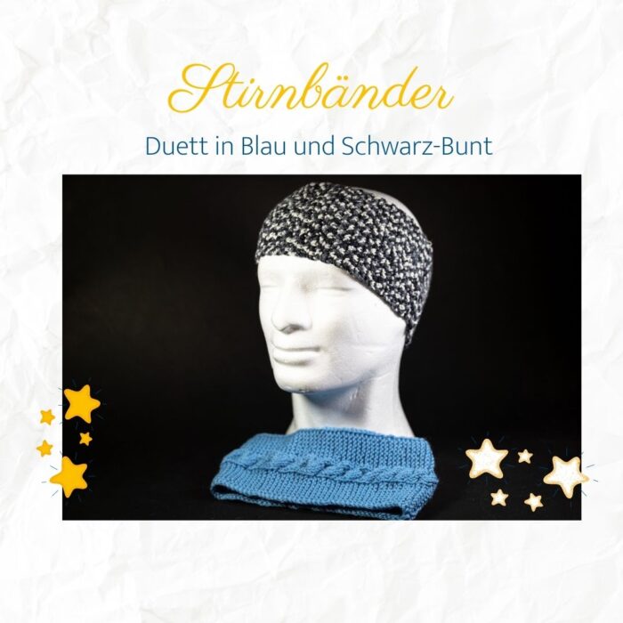 Stirnbänder in Blau und Schwarz-Bunt