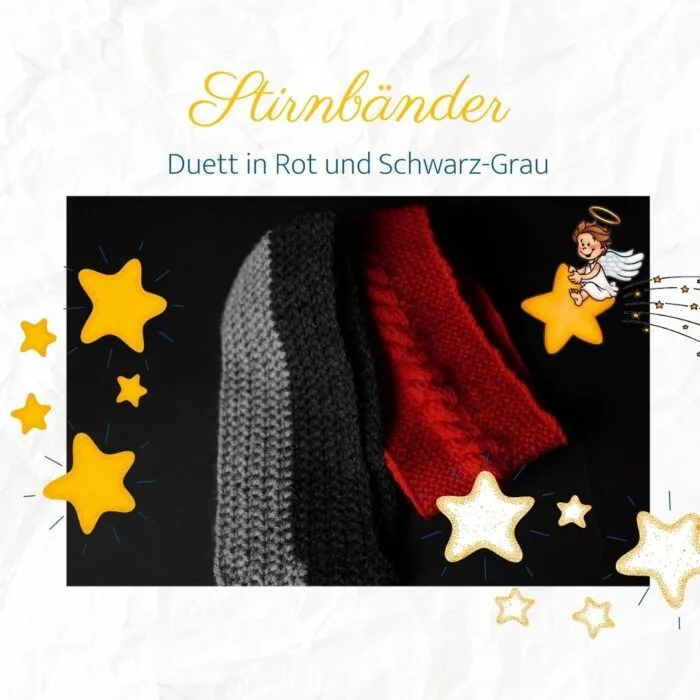 Stirnbänder in Schwarz-Grau und Rot)