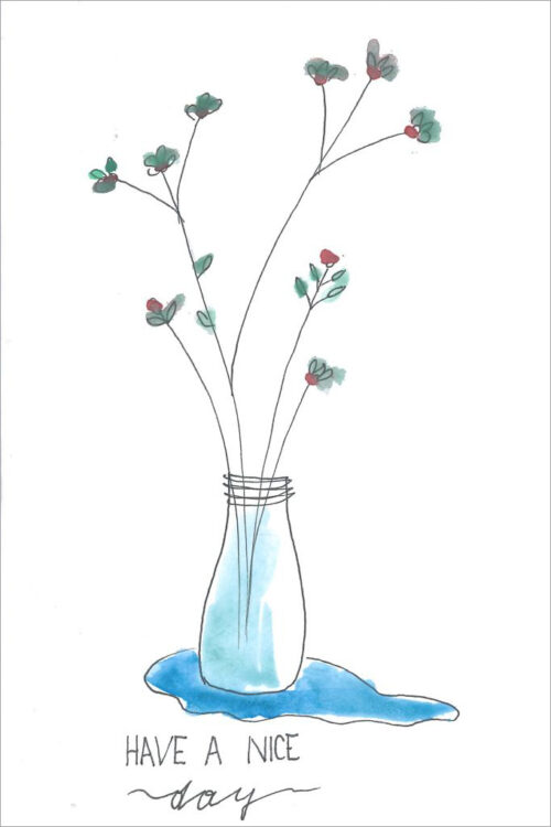 Feiner Blumenstrauß im Glas