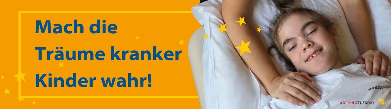 Erfülle einen Wunsch eines schwer kranken MPS-Kindes! MPS-Kind drückt hoffend die Augen zusammen, liegt auf den Armen des Papas | MPS-Austria