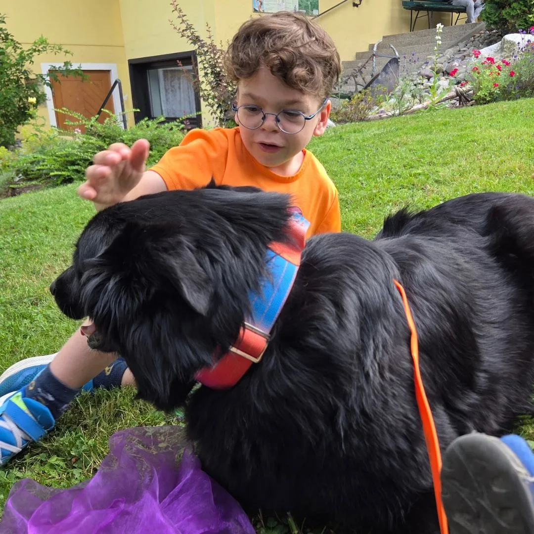 6-jähriger MPS-Bub bei der Hundetherapie | MPS Austria